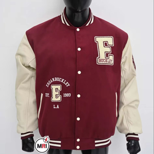Veste universitaire Letterman personnalisée pour hommes veste de baseball en PU brodée avec serviette vêtements de rue pour hommes veste universitaire Letterman - Product Image 1