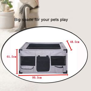 คอกสุนัขสัตว์เลี้ยงแบบระบายอากาศได้ดีรั้วผ้าตาข่ายผ้าสำหรับสุนัขคอกสุนัขแมวกรงสัตว์เลี้ยงแบบพกพากรอบท่อพีวีซีในร่มกลางแจ้ง - Product Image 6