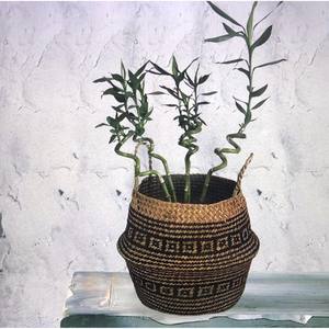 Naturel pratique polyvalent jonc de mer ventre panier de rangement Boho Chic panier de rangement tissé à la main jonc de mer durable décor à la maison - Product Image 2