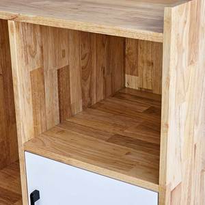 Mueble de Almacenamiento de Madera de Caucho 80x50x120cm para Sala de Estar y Oficina - Product Image 6