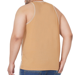 Camiseta sin mangas de talla grande para hombre con bolsillo en contraste, mezcla de algodón, chaleco informal de verano, tallas grandes y altas, OEM ODM al por mayor - Product Image 6