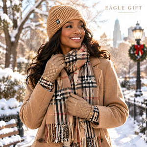 Coffrets cadeaux d'hiver promotionnels personnalisés avec logo d'entreprise, bonnets en tricot, écharpes à carreaux, gants, Fête des Pères, Nouvel An, Femmes - Product Image 2