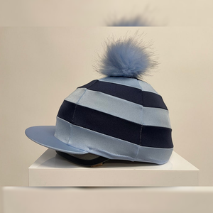 Recién llegado, sombreros de seda equina ecuestre de diseño personalizado, ARO a rayas, botón de lana de piel sintética, gorra de calavera para montar, sillines occidentales - Product Image 5