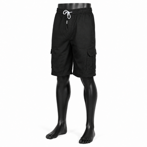 Pantalones Cortos Cargo Personalizados para Hombre, Estilo Urbano, Algodón, Casuales, con Cordón, Holgados, con Múltiples Bolsillos, para Verano, OEM, ODM, Venta al Por Mayor - Product Image 3