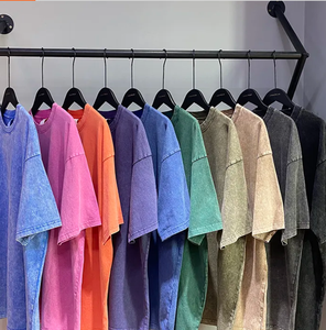 Camiseta extragrande de algodón 100% personalizada para hombre, camiseta de peso pesado Vintage con estampado de lavado ácido transpirable, patrón sólido en blanco, venta al por mayor - Product Image 6