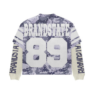 Ropa de calle con estampado completo personalizado, camiseta de fútbol Retro americano, camiseta recortada de malla por sublimación de alta calidad - Product Image 2