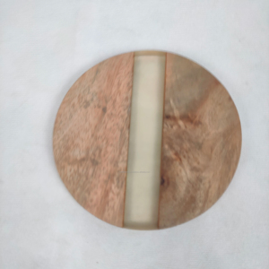 Juego de Posavasos Redondos de Madera de Acacia y Resina Epoxi, Ecológicos, Hechos a Mano, de Tamaño Personalizado, para Protección de Mesa, Decoración Moderna para el Hogar y la Oficina - Product Image 1