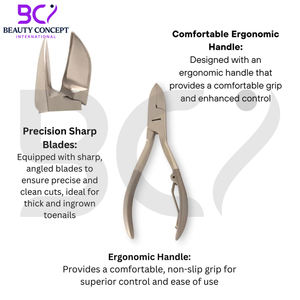 Cortador de uñas de los pies con Mango antideslizante, cortadores de hoja curva de precisión para uñas gruesas y encarnadas, pinzas para Podología - Product Image 4
