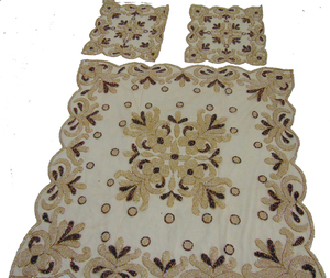 Motif de fleurs broderie filet couverture de Table élégante nappe brodée à la main pour les mariages de salle à manger - Product Image 1