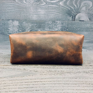 Kits doubles pour hommes Sac de rasage étanche Nouvelle mode Logo personnalisé Poignée en cuir Fermeture à glissière de bonne qualité - Product Image 6