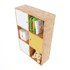 KS68111 Étagère à 3 niveaux en bois de caoutchouc et plastique, design moderne, 120 cm, type autoportant, organisateur pour chambre d'enfant et bureau, pour salon - Product Image 3