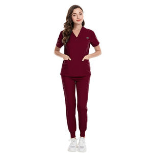 100% algodón elástico Todo Negro 100 algodón Scrubs médico enfermería uniformes mujeres y hombre Scrubs conjuntos 2023 - Product Image 4