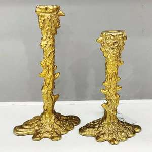 Bougeoir au design classique disponible en aluminium et en laiton, taille personnalisable, finition nickel et or - Product Image 1