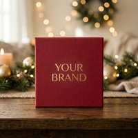 Boîte Cadeau Luxe en Velours Rouge pour Bijoux, Embossée, Compartiments Personnalisés, pour Boutons de Manchette, Broches, Cravates, Cadeaux d'Entreprise de Noël, Rigide