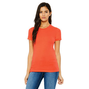 Airlume-Camiseta de algodón peinado y anillo para mujer, Camiseta ajustada de talla grande 100%, longitud hasta el cuerpo, 32, 4,2 oz, naranja - Product Image 1