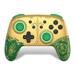 For Nintendo for Switch OLED Manette Vert Dor Zelda TOTK Compatible with <b>PC</b> IOS Slim Style with Vibration Turbo Features Padded - Product Image 2