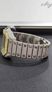 VVS Moissanite GRA ติดเพชรสีรุ้งนาฬิกาข้อมืออัตโนมัติเต็มรูปแบบสำหรับผู้ชายตัวเรือนสแตนเลสขนาด41มม. หน้าปัดกระจกสีขาว - Product Image 3