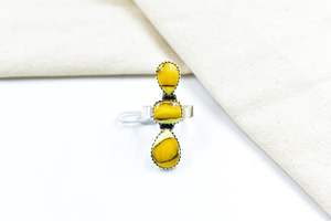 แหวนเงินแท้ดอกรักเร่สีเทอร์ควอยซ์ทำด้วยมือปรับได้มีเอกลักษณ์เป็นของขวัญเครื่องประดับแนวโบฮีเมียนสำหรับผู้หญิง - Product Image 2