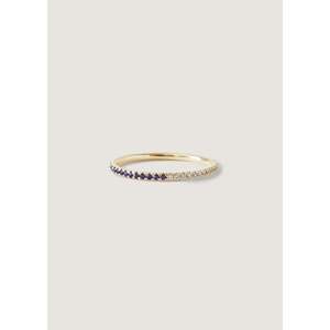 Anillo de Diamantes y Alejandrita con Piedra Natal One Pav, Doble Cara, Elegante, Oro Sólido de 14K, para Uso Diario de Mujer - Product Image 1