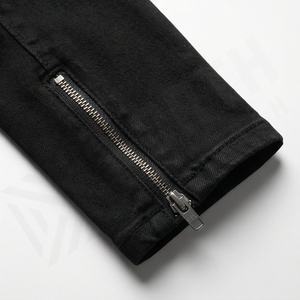Jeans décontractés pour hommes, pantalon de mode streetwear, poches plaquées, denim déchiré, couleur personnalisée, pantalon en denim, taille plus, tissu polaire - Product Image 6