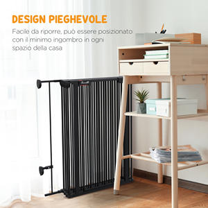 PawHut Puerta Plegable y Modular para Perros de Tamaño Mediano en Metal y Plástico, 123x102x90 cm, Negro - Product Image 5