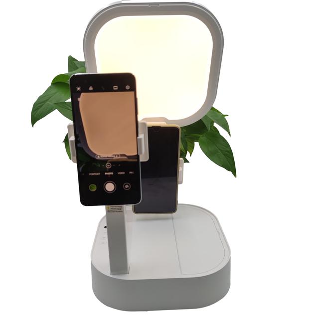 Dual Phone Mount Stand with Articulating Arms Adjustable Overhead Tripod for Desk Live Streaming Cooking Videos Photography