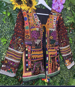 Hand Embroidered Patchwork Jacket Women's <b>Boho</b> Ethnic Style Full Sleeve Cotton Vintage Look Prairie Chic Design - Product Image 5