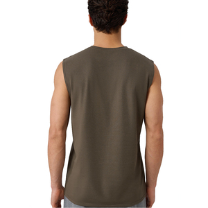 Camiseta sin Mangas para Hombre, Modal Refrescante, Diseño de Hombros Anchos Transpirable, para Gimnasio, Playa, Aire Libre, Estampado Sólido, Encaje, Poliéster, Algodón, Elastano - Product Image 6
