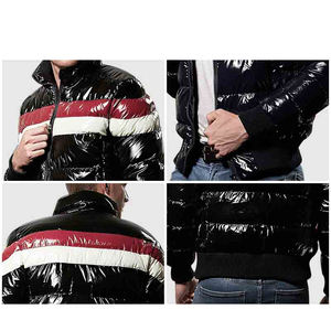 2025 Casual invierno manga Regular brillante recortada Puffer chaqueta transpirable tejido lona impermeable a prueba de viento ecológico hecho - Product Image 6