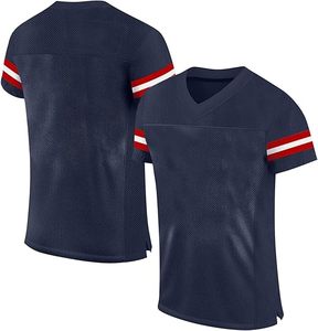 Customizable Plus Size Polyester Sublimation Printed V-Neck Jersey Breathable American Football Summer Wear - Product Image 2