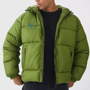 Veste matelassée vert olive pour homme très demandée, légère, à capuche, manteau d'hiver coupe-vent et isolé, vêtements d'extérieur chauds, vestes pour hommes - Product Image 1