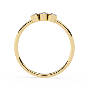 Trois diamants naturels minimalistes en or 18 carats avec sertissage clos, diamant naturel certifié IGI, bijoux, alliance, bague de fiançailles - Product Image 3
