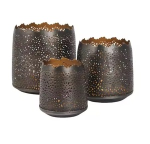Elegantes Portavelas Votivas de Metal, Juego de 3 Faroles y Frascos de Hierro Negro para Decoración del Hogar, Bodas y Navidad - Product Image 5