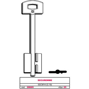 Clé Double Mappa 5scm14 (g.Vat 0) Securemme - Product Image 1