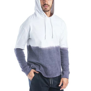 Sweat à capuche délavé pour hommes 100% coton sur mesure et respirant confortable avec col à capuche pour la saison d'hiver motif solide - Product Image 6
