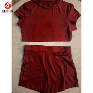T-shirt d'été pour femmes avec ensemble court, ensemble court deux pièces pour femmes, design personnalisé et impression de logo, services OEM - Product Image 6