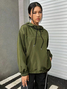 Chaqueta cortavientos de talla grande para mujer, venta al por mayor, chaqueta cortavientos sostenible - Product Image 6