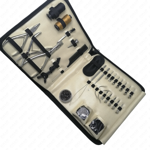 Meilleure qualité 2025 Extension de cheveux complète de qualité salon outils de perlage Kit de pinces étui en cuir à fermeture éclair accessoires d'extension de cheveux - Product Image 2