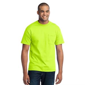 T-shirt de travail épais à manches courtes pour hommes avec poche T-shirt super doux 65% polyester/35% coton pour hommes - Product Image 1