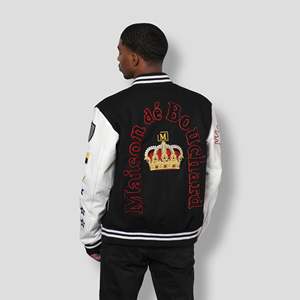 American Football Embroider Letter Varsity Letterman <b>Zip</b>-<b>Up</b> <b>Jacket</b> Stand Collar Street Style Outerwear Varsity <b>Jacket</b> for Men's - Product Image 2