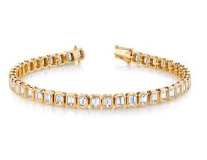 Ensemble de lunette nord sud en or blanc 14 carats de luxe Bracelet de tennis en diamant émeraude pour les commandes de mariée et de gros - Product Image 1