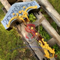 Hache Viking en Acier Carbone Faite à la Main par Steel Craft International - Hache à Double Lame Personnalisée pour l'Extérieur, en Bois Industriel, Type Tomahawk