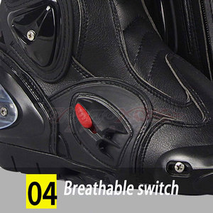 รองเท้าแข่งรถมอเตอร์ไซค์ หนังกันน้ำ ขนาดและสีตามสั่ง คุณภาพสูง ระบายอากาศ กันลม ใช้ได้ทั้งชายและหญิง - Product Image 5