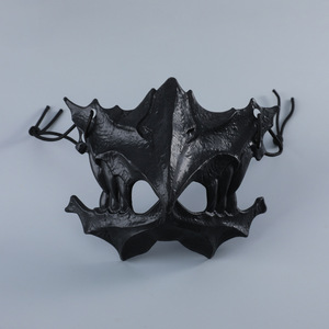 قناع نصف وجه بهيكل عظمي مخصص من HLC هالوين مدينة كوس شيطان قناع حيوان الذئب التنين النمر تأثيري زي شبح الدعائم قناع الحزب - Product Image 2