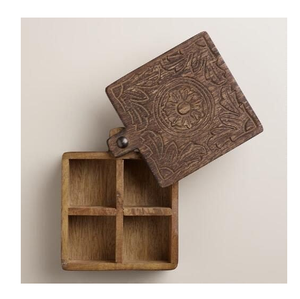 Suministro al por mayor de cajas de especias de madera con 2 compartimentos para hierbas y caja de sal tamaño personalizado superventas - Product Image 6