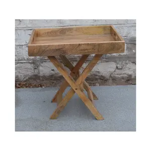 木制折叠托盘桌现代木制印多尔家具木制折叠托盘桌供应商和制造商