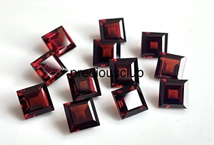 Granate natural Corte cuadrado 9mm-Granate rojo suelto Corte cuadrado de alta calidad - Product Image 4