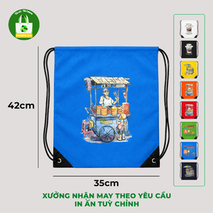 Truong Gia <b>Drawstring</b> <b>Backpack</b> Canvas 35x42cm Waterproof Printed Cartoon Daily Use - Product Image 1
