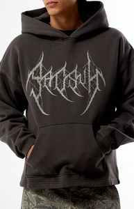 Sudadera con capucha de lavado ácido con logotipo personalizado | Sudaderas con capucha de calle vintage de gran tamaño al por mayor | Proveedor de sudaderas con logotipo personalizado - Product Image 2
