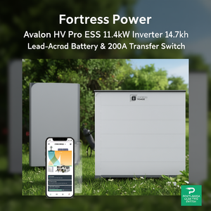 Invertisseur hybride hybride réseau Fortress Power Avalon HV Pro ESS 11,4 kW 48 V avec batterie au plomb-acide de 14,7 kWh et interrupteur de transfert 200 A - Product Image 3